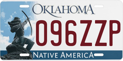 OK license plate 096ZZP