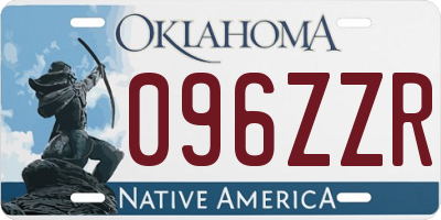 OK license plate 096ZZR