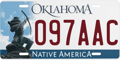 OK license plate 097AAC