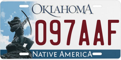 OK license plate 097AAF