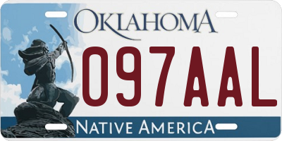 OK license plate 097AAL