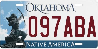 OK license plate 097ABA