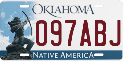 OK license plate 097ABJ