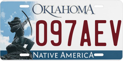 OK license plate 097AEV