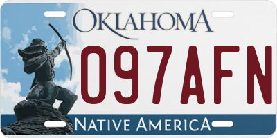 OK license plate 097AFN