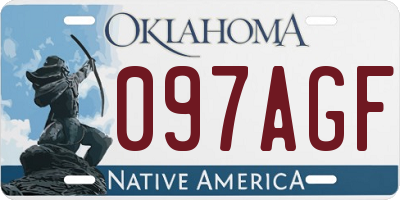 OK license plate 097AGF