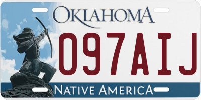 OK license plate 097AIJ
