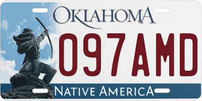 OK license plate 097AMD