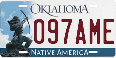 OK license plate 097AME