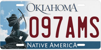 OK license plate 097AMS