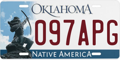 OK license plate 097APG