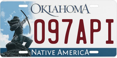 OK license plate 097API
