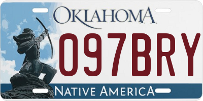 OK license plate 097BRY