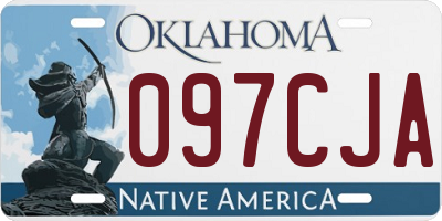 OK license plate 097CJA