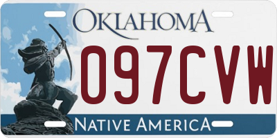 OK license plate 097CVW