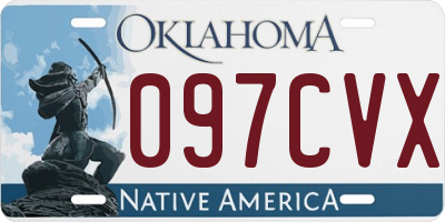 OK license plate 097CVX