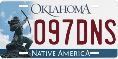 OK license plate 097DNS