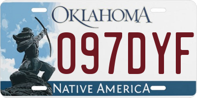 OK license plate 097DYF