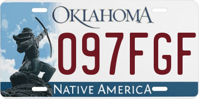 OK license plate 097FGF
