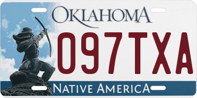 OK license plate 097TXA