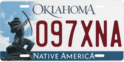 OK license plate 097XNA