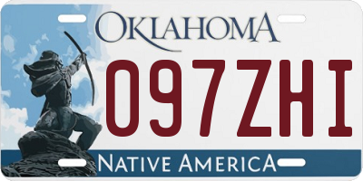 OK license plate 097ZHI