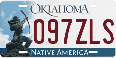 OK license plate 097ZLS
