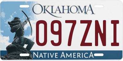 OK license plate 097ZNI