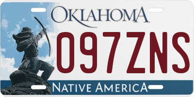 OK license plate 097ZNS