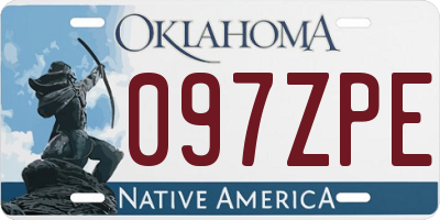 OK license plate 097ZPE