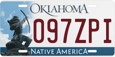 OK license plate 097ZPI