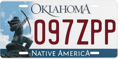 OK license plate 097ZPP