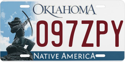 OK license plate 097ZPY