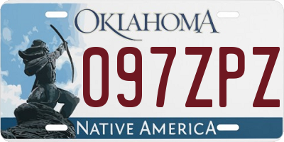 OK license plate 097ZPZ