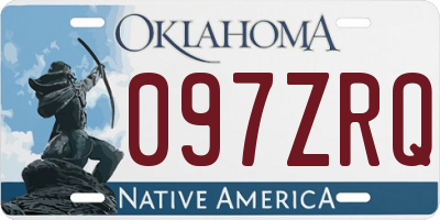 OK license plate 097ZRQ