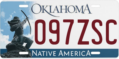 OK license plate 097ZSC