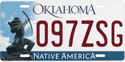 OK license plate 097ZSG