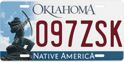 OK license plate 097ZSK