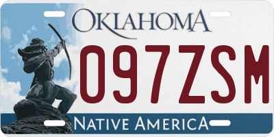 OK license plate 097ZSM