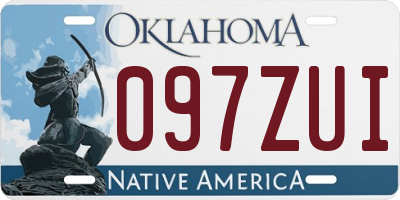 OK license plate 097ZUI