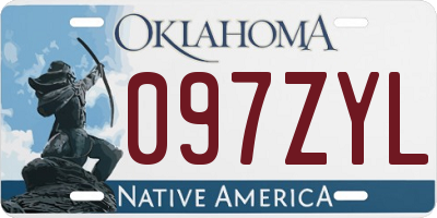 OK license plate 097ZYL