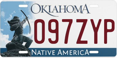 OK license plate 097ZYP