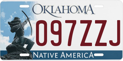 OK license plate 097ZZJ