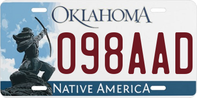 OK license plate 098AAD