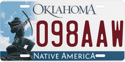 OK license plate 098AAW