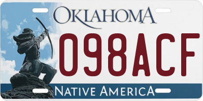 OK license plate 098ACF