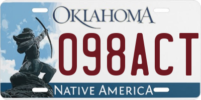 OK license plate 098ACT