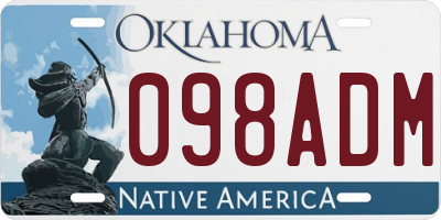 OK license plate 098ADM