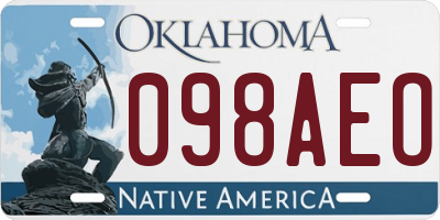 OK license plate 098AEO