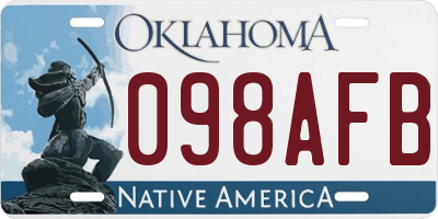 OK license plate 098AFB
